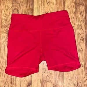 Red biker shorts